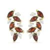 BUY REAL GARNET GEMSTONE LEAF EARRINGS IN 925 SILVER