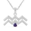 BUY STERLING SILVER AFRICAN AMETHYST GEMSTONE AQUARIUS PENDANT