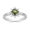 BUY 925 SILVER NATURAL MOLDAVITE GEMSTONE HALO RING