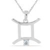 BUY GENUINE AQUAMARINE GEMSTONE GEMINI PENDANT IN STERLING SILVER