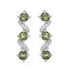 BUY STERLING SILVER NATURAL MOLDAVITE MULTI STONE EARRINGS