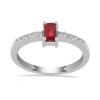 BUY STERLING SILVER REAL GLASS FILLED RUBY GEMSTONE CLASSIC RING