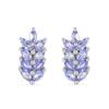 BUY 925 STERLING SILVER NATURAL TANZANITE GEMSTONE LEAF EARRINGS