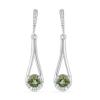 BUY NATURAL MOLDAVITE GEMSTONE CLASSIC EARRINGS IN STERLING SILVER