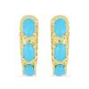 BUY NATURAL BLUE TURQUOISE GOLD PLATED SILVER EARRINGS