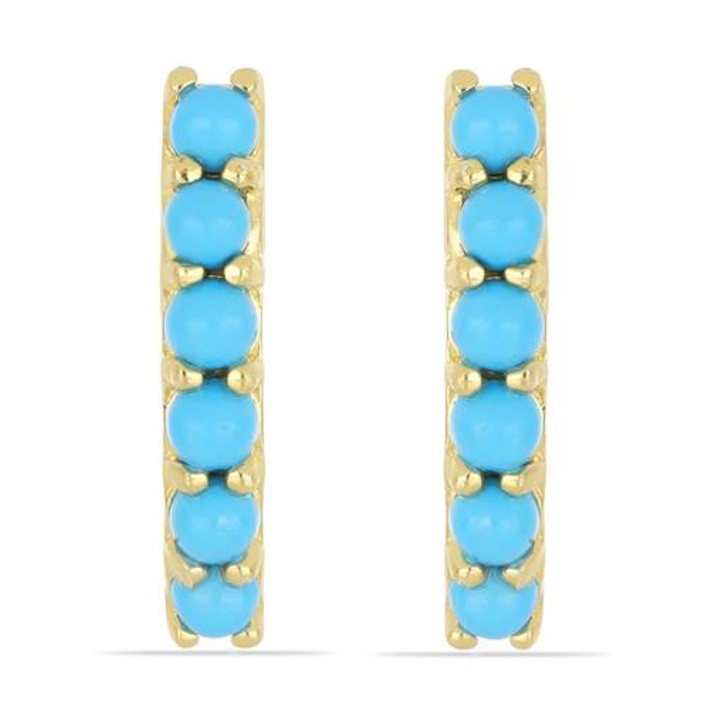BUY STERLING SILVER  BLUE TURQUOISE GEMSTONE EARRINGS