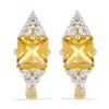BUY 14K GOLD REAL CITRINE GEMSTONE CLASSIC EARRINGS WITH WHITE DIAMOND – JEWELPIN