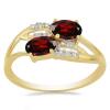 BUY 14K GOLD NATURAL GARNET GEMSTONE STYLISH RING WITH WHITE DIAMOND