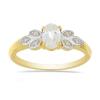 BUY 14K GOLD WHITE DIAMOND GEMSTONE CLASSIC RING