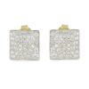 BUY 14K GOLD WHITE DIAMOND GEMSTONE CLUSTER EARRINGS