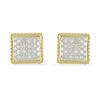 BUY 14K GOLD NATURAL WHITE DIAMOND GEMSTONE CLUSTER EARRINGS