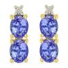 BUY 14K GOLD TANZANITE GEMSTONE EARRINGS WITH WHITE DIAMOND