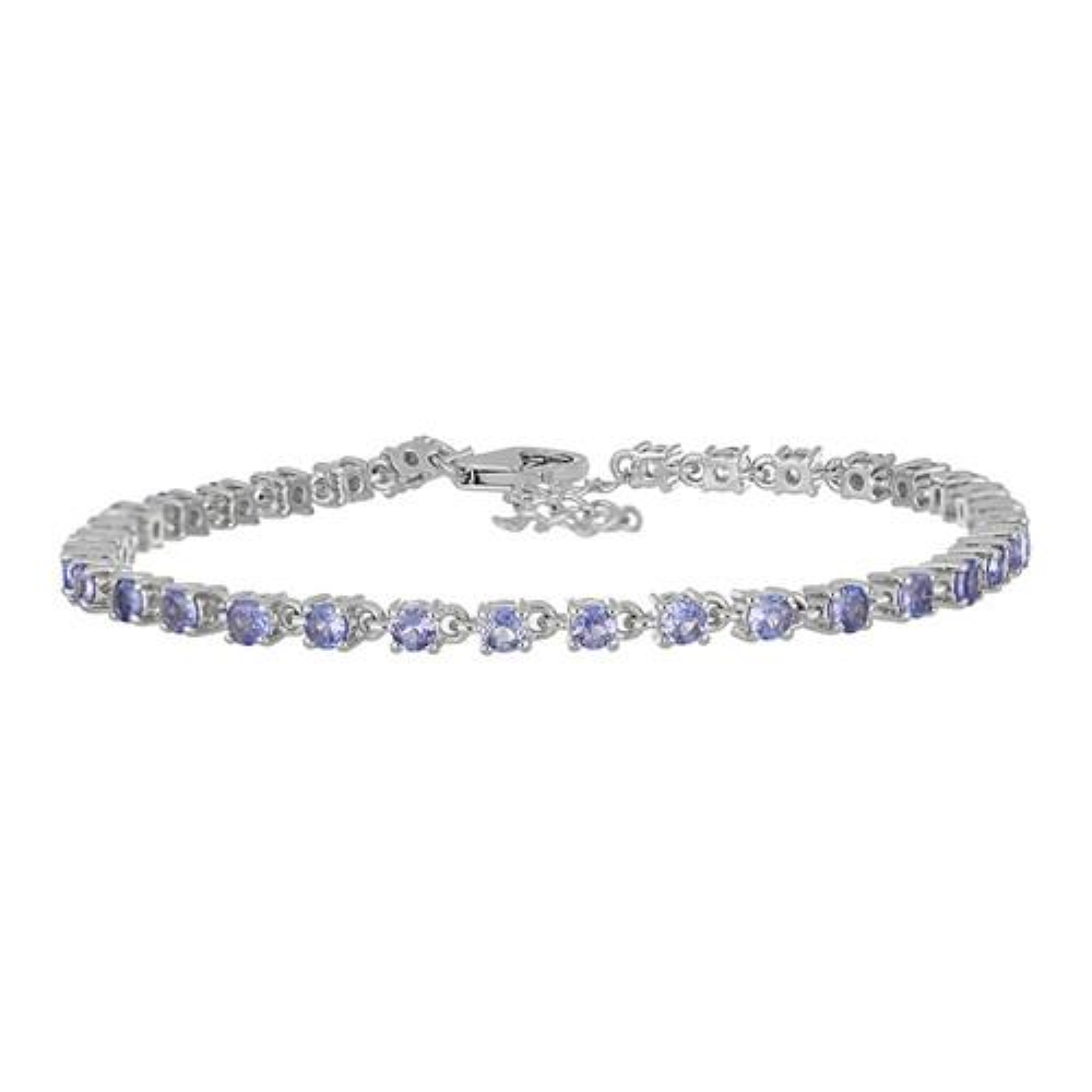 NATURAL TANZANITE GEMSTONE BRACELET IN STERLING SILVER