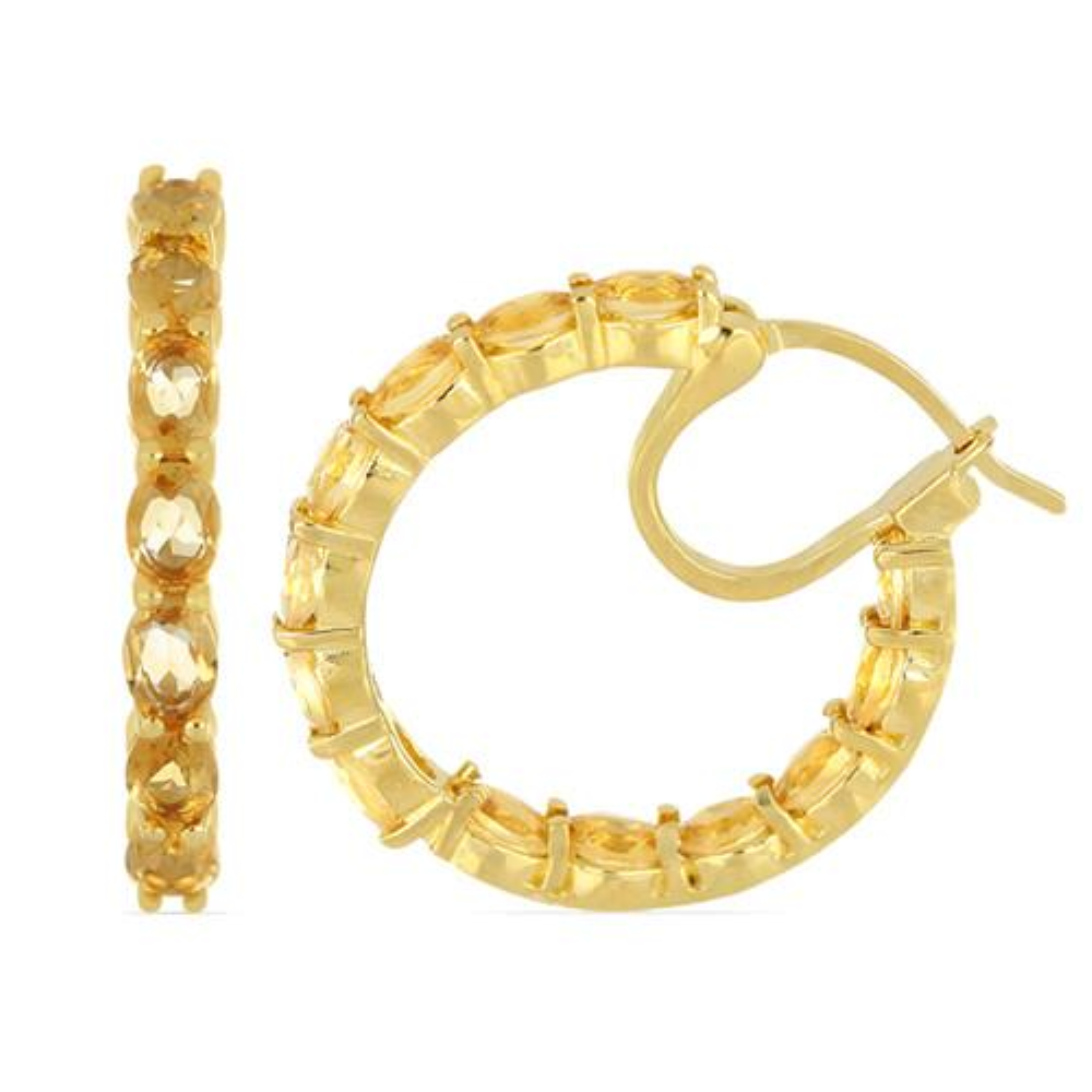 BUY NATURAL CITRINE GEMSTONE EARRINGS IN 925 SILVER