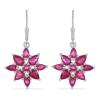 BUY 925 STERLING SILVER GLASS RUBY EARRINGS