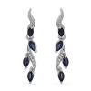 STERLING SILVER BLUE SAPPHIRE GEMSTONE LEAF EARRINGS | JEWELRY MANUFACTURER & WHOLESALE SUPPLIER