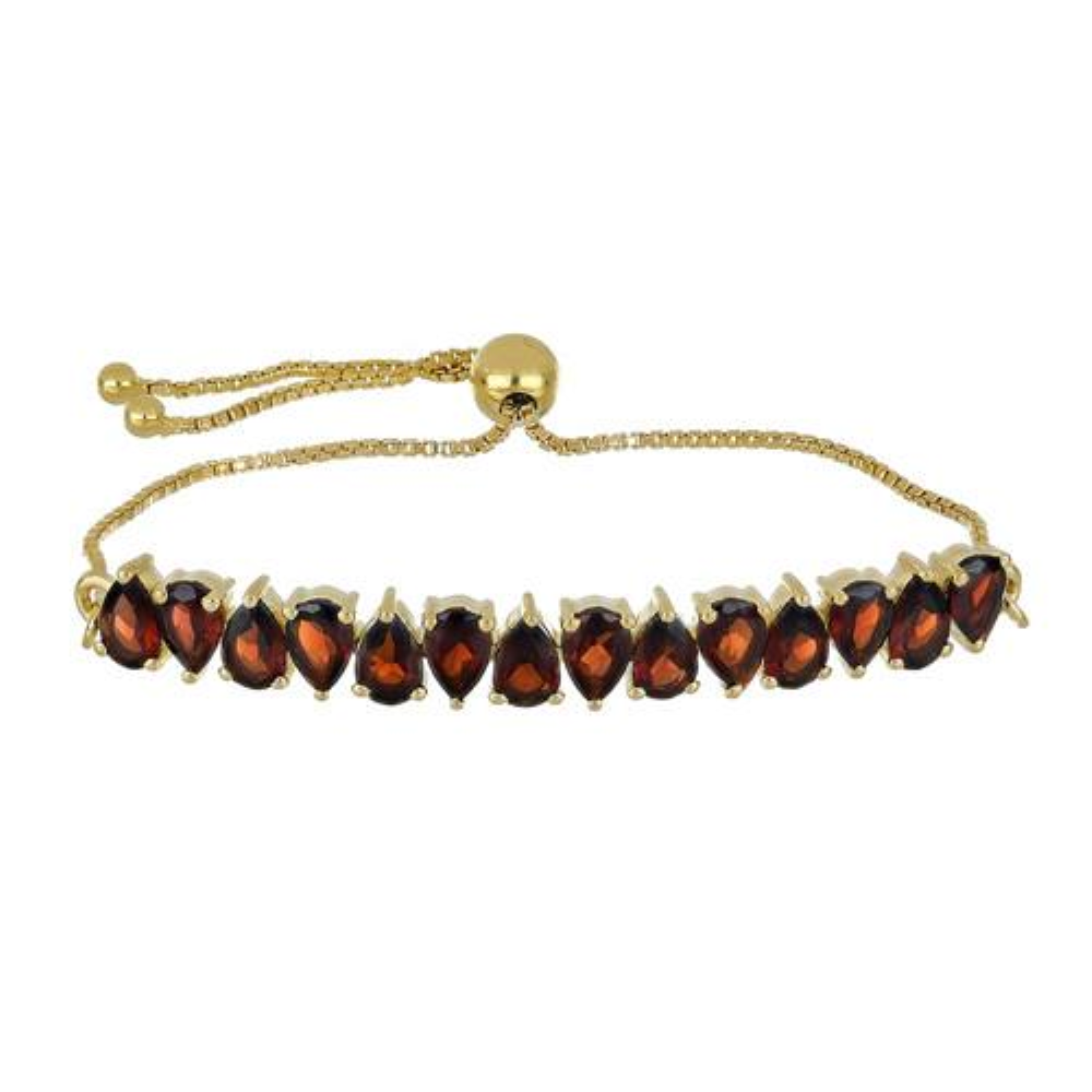 NATURAL GARNET GEMSTONE BRACELET IN STERLING SILVER