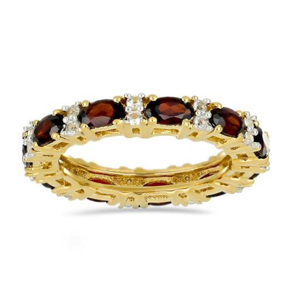 BUY NATURAL GARNET GEMSTONE RING IN  925 STERLING SILVER