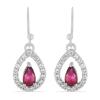 BUY NATURAL GLASS FILLED RUBY GEMSTONE CLASSIC EARRINGS IN 925 SILVER