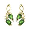 BUY STERLING SILVER REAL CHROME DIOPSIDE GEMSTONE CLASSIC EARRINGS – GOLD PLATED DESIGN | JEWELPIN