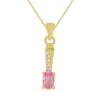 BUY 14K GOLD PINK TOPAZ GEMSTONE CLASSIC PENDANT WITH WHITE DIAMOND