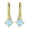 BUY 14K GOLD REAL AQUAMARINE GEMSTONE CLASSIC EARRINGS