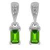 BUY STERLING SILVER NATURAL CHROME DIOPSIDE GEMSTONE CLASSIC EARRINGS