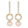BUY STERLING SILVER GOLD PLATED PEACH FRESHWATER PEARL GEMSTONE EARRINGS