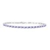 BUY STERLING SILVER NATURAL TANZANITE WITH WHITE ZIRCON GEMSTONE BRACELET 