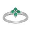 BUY STERLING SILVER NATURAL EMERALD MULTI GEMSTONE RING