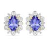 BUY 14K GOLD REAL TANZANITE GEMSTONE HALO EARRINGS