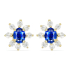 BUY 14K GOLD NATURAL BLUE SAPPHIRE GEMSTONE HALO EARRINGS