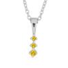 BUY NATURAL YELLOW DIAMOND DOUBLE CUT GEMSTONE PENDANT IN STERLING SILVER