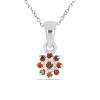 BUY STERLING SILVER  RED DIAMOND DOUBLE-CUT GEMSTONE  PENDANT