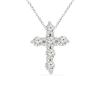 BUY STERLING SILVER NATURAL WHITE DIAMOND DOUBLE-CUT GEMSTONE PENDANT