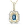 BUY 14K GOLD PENDANT WITH LONDON BLUE TOPAZ AND WHITE DIAMOND