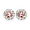 BUY 14K GOLD EARRINGS WITH DIAMONDS AND MORGANITE NATURAL GEMSTONE