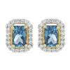 BUY 14K GOLD LONDON BLUE TOPAZ HALO EARRINGS WITH WHITE DIAMOND
