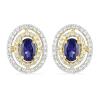 BUY 14K GOLD HALO EARRINGS WITH IOLITE AND WHITE DIAMOND