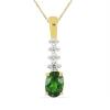 BUY 14K GOLD NATURAL WHITE DIAMOND WITH CHROME DIOPSIDE GEMSTONE  CLASSIC PENDANT