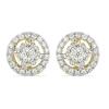 BUY 14K GOLD REAL WHITE DIAMOND GEMSTONE HALO EARRINGS