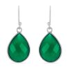 GREEN ONYX TEARDROP EARRINGS WHOLESALE | 925 SILVER DANGLE DESIGN | GREEN ONYX GEMSTONE JEWELRY SUPPLIER