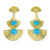 BUY NATURAL BLUE TURQUOISE GEMSTONE FASHION EARRINGS