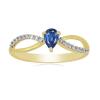 BUY 14K GOLD NATURAL BLUE KYANITE GEMSTONE CLASSIC RING WITH WHITE DIAMOND