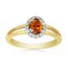 BUY 14K GOLD  NATURAL MADEIRA CITRINE GEMSTONE HALO RING WITH WHITE DIAMOND