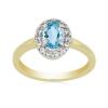 BUY 14K GOLD REAL AQUAMARINE GEMSTONE HALO RING WITH WHITE DIAMOND