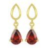 BUY REAL GARNET GEMSTONE STYLISH BRASS EARRINGS