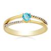 BUY 14K GOLD REAL APATITE GEMSTONE RING WITH WHITE DIAMOND