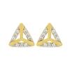 WHITE DIAMOND GEMSTONE 14K GOLD CLASSIC EARRINGS