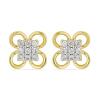 BUY REAL WHITE DIAMOND MULTI GEMSTONE 14K GOLD CLASSIC EARRINGS